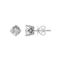 10K White Gold Diamond Solitaire Stud Earrings L456