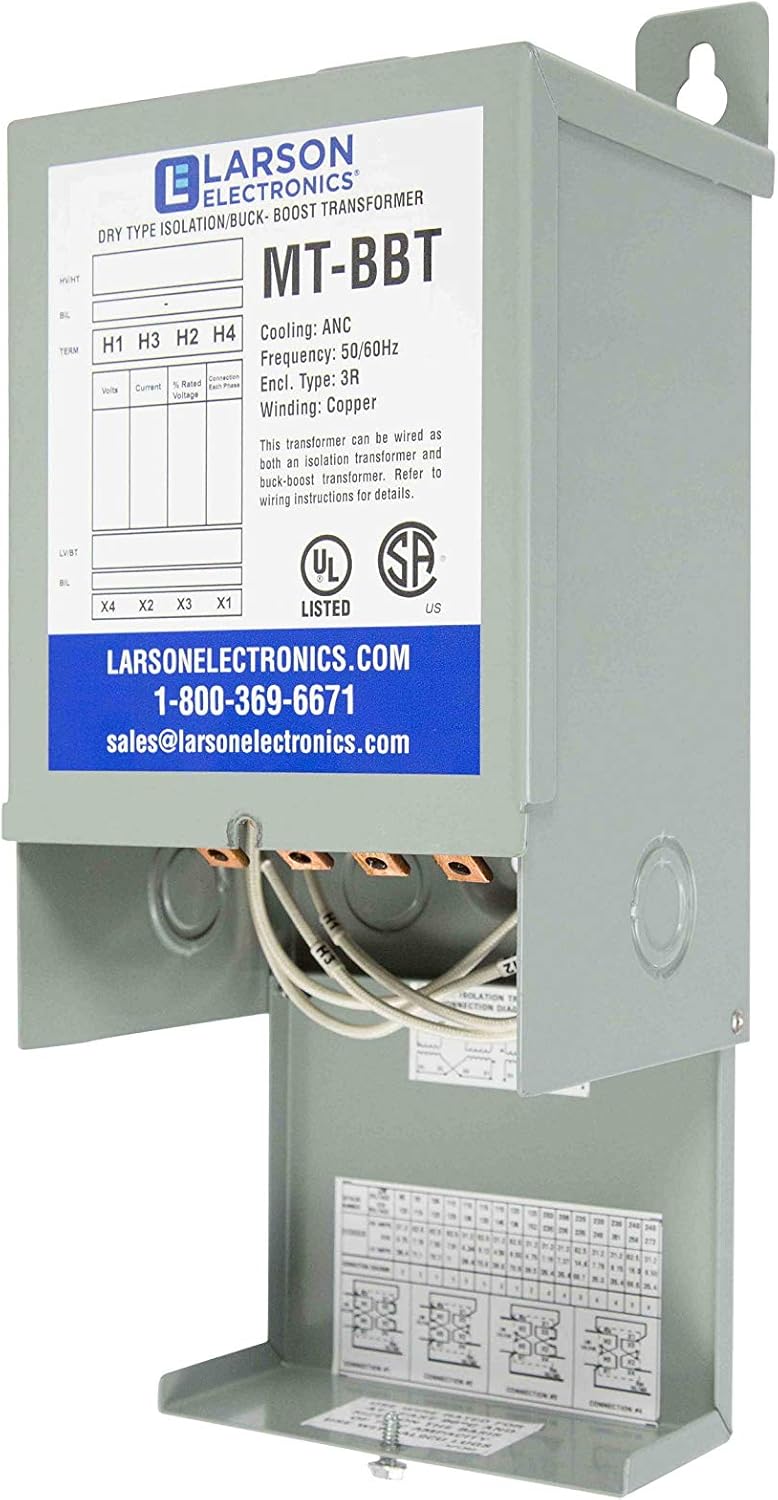 3 Phase Delta Buck/Boost Step-Up Transformer 208V Primary 222V Secondary 9.38 Amps 50/60Hz J2676