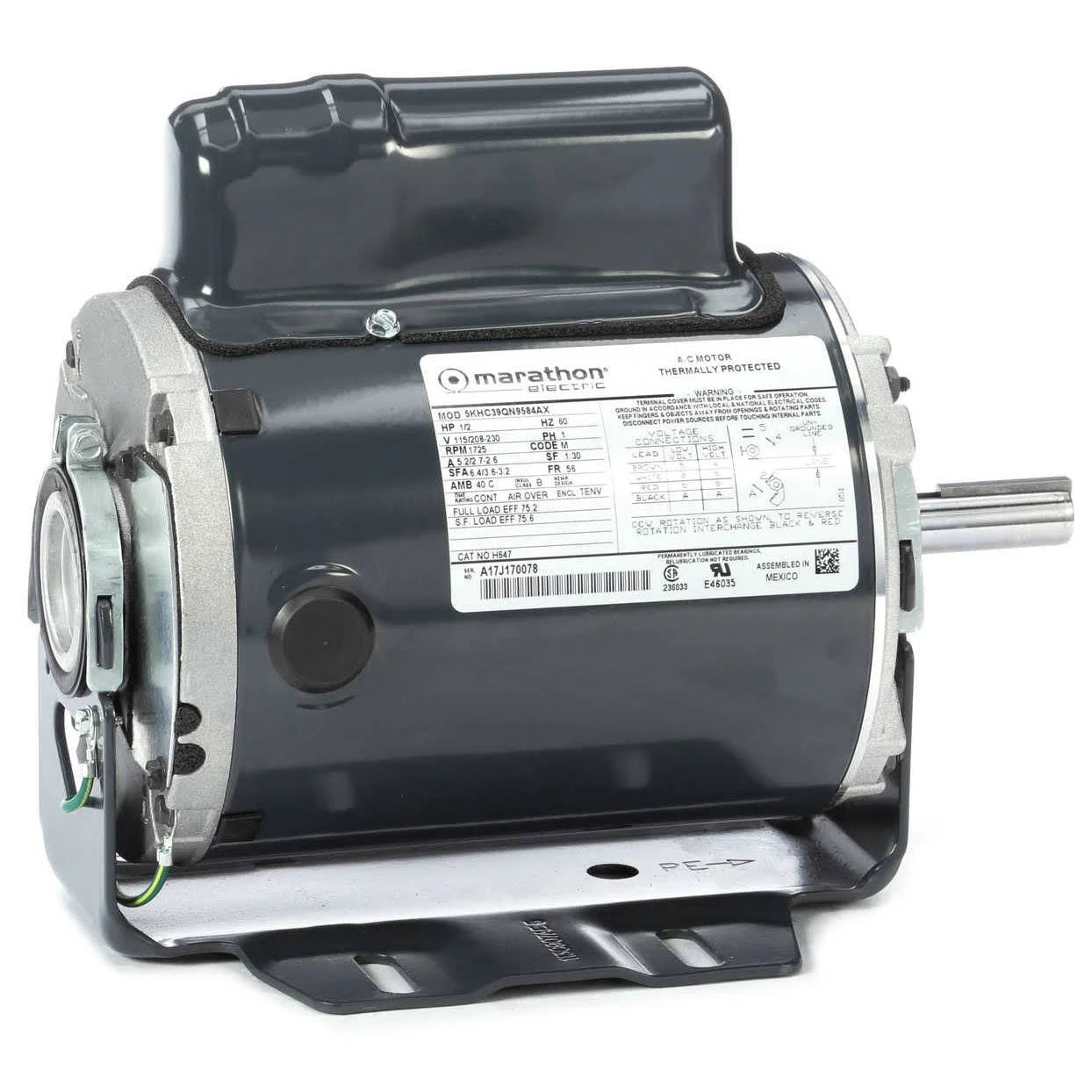 1/2 HP General Purpose Farm Duty Motor, 1 Phase, 1800 RPM Q7200