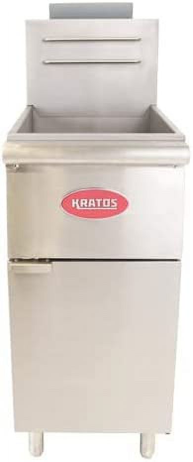 Commercial Gas Floor Fryer, Three Burners, 40 lb. Capacity, Liquid Propane T686940