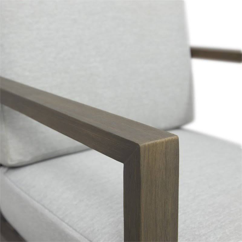 Acacia Wood Club Chair in Gray (Set of 2) A765948