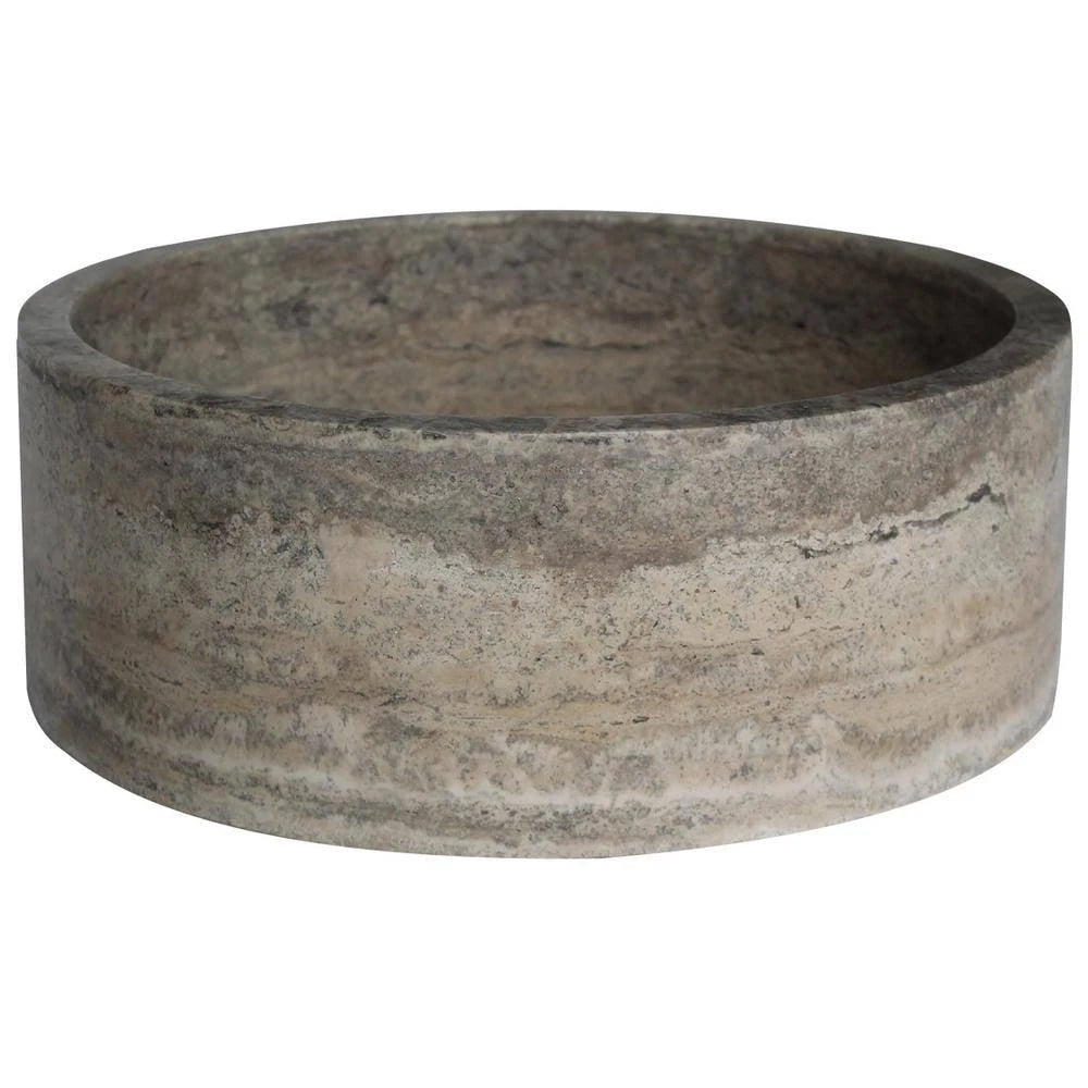 Cylindrical Natural Stone Vessel Sink in Grey M42287
