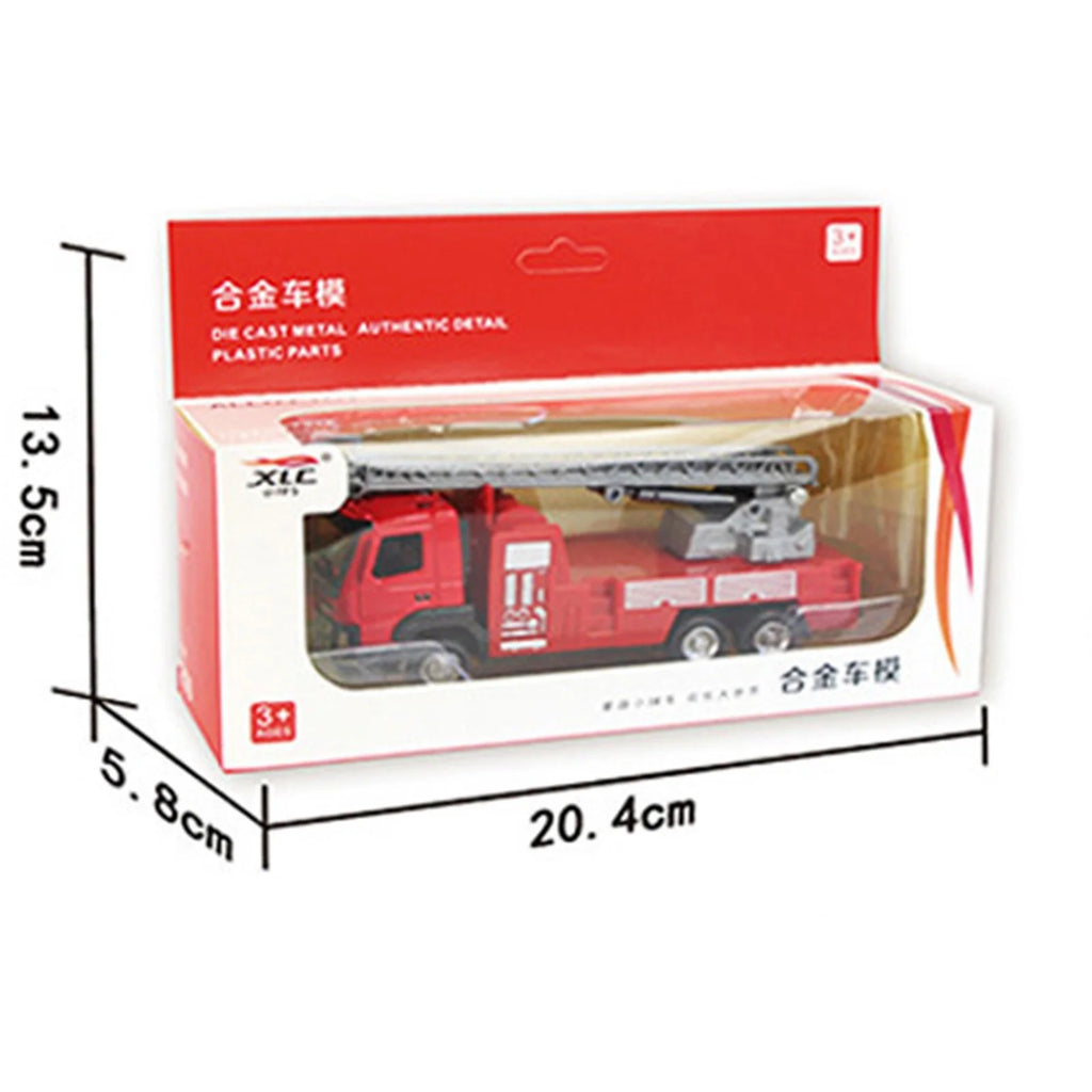 2Pc Metal Alloy Fire Ladder Truck Model 1:50 O2360