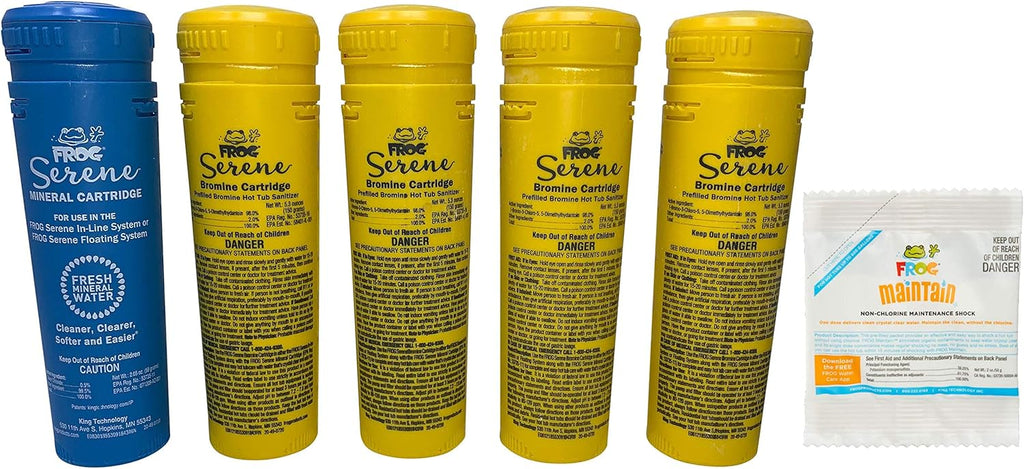 SPA FROG Replacement Cartridges 5 Pack – 4 Bromine / 1 Mineral Cartridge Kit P320486
