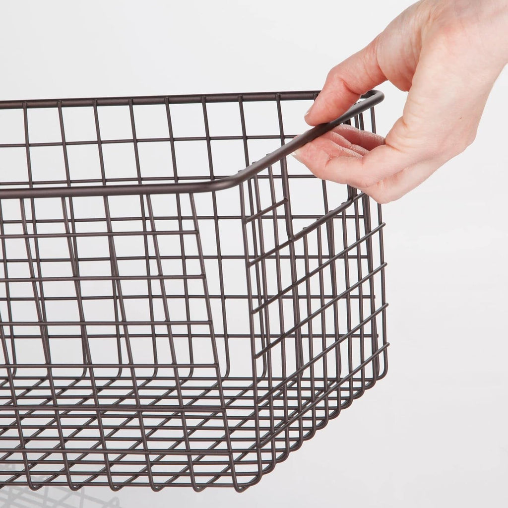 Bronze Metal Wire Bathroom Organizer Storage Bin Basket 8 Pack S531673