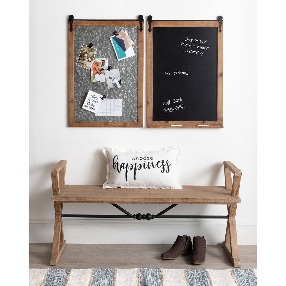 Gray Barn Door Wood-Framed Chalkboard X644