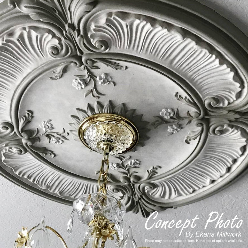 32 5/8x22OD x 1 1/2x22P Hand-Painted Ceiling Medallion D755