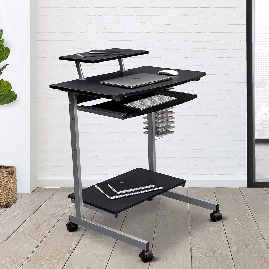 Compact Computer Cart With Storage, Graphite W2252