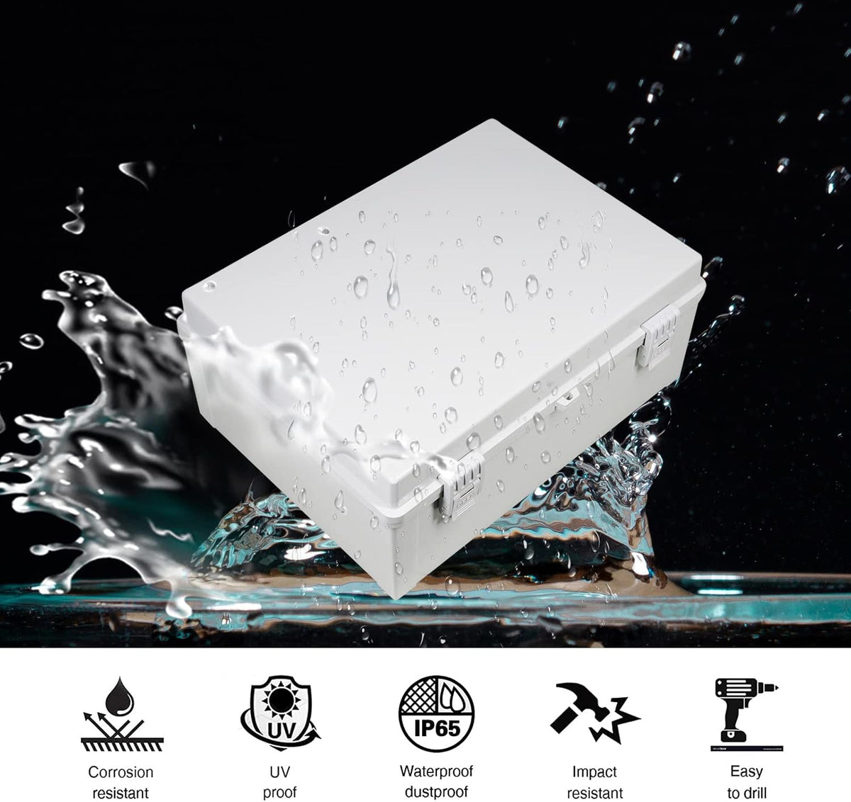 ABS Plastic IP65 Junction Box with Lock Pack of 2 N7464