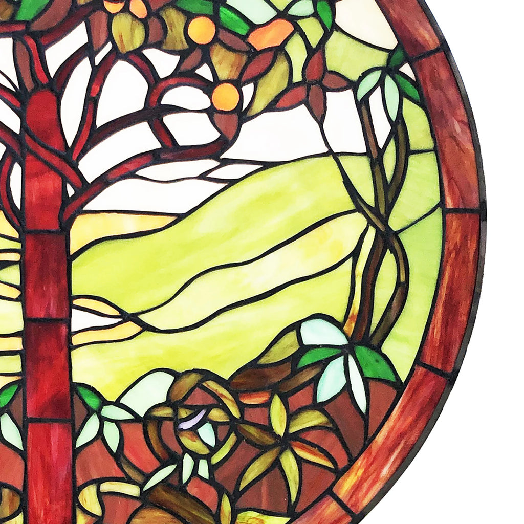 Tree of Life Stained Glass Window Panel in Green G6031