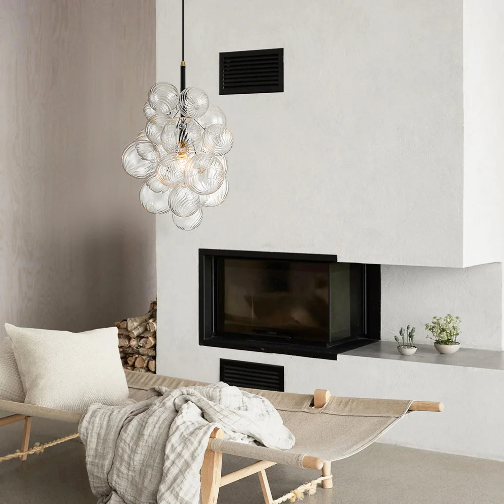 1-Light Dimmable Glass Globe Chandelier C337