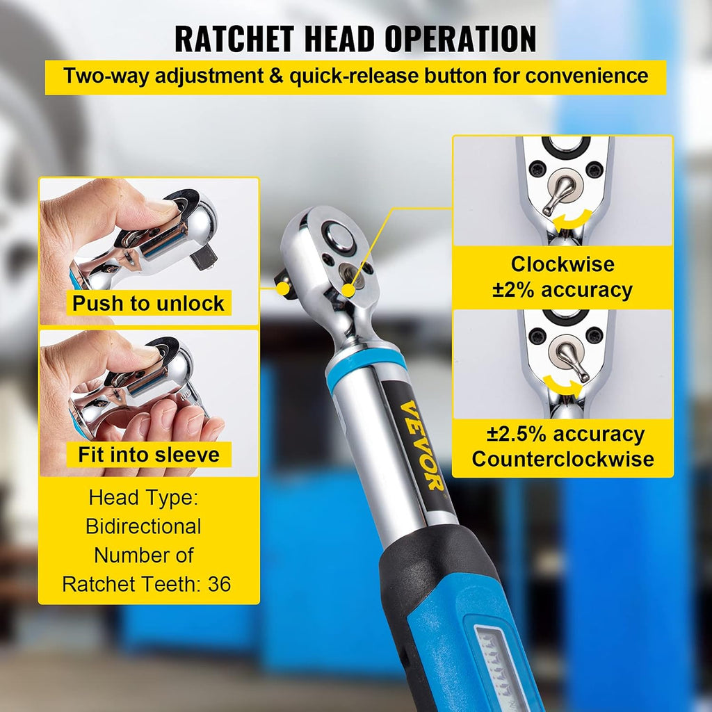 3/8 Drive Digital Torque Wrench with LED Display and Case K805