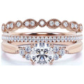 10k Solid Rose Gold Diamond Moissanite Engagement Ring R928310