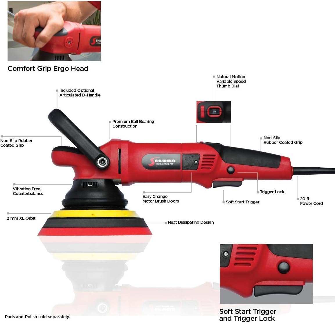 Dual Action Polisher with Carrying Bag G725259