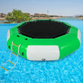 13ft Inflatable Water Bouncer, Green Water Trampoline Swim Platform C708297