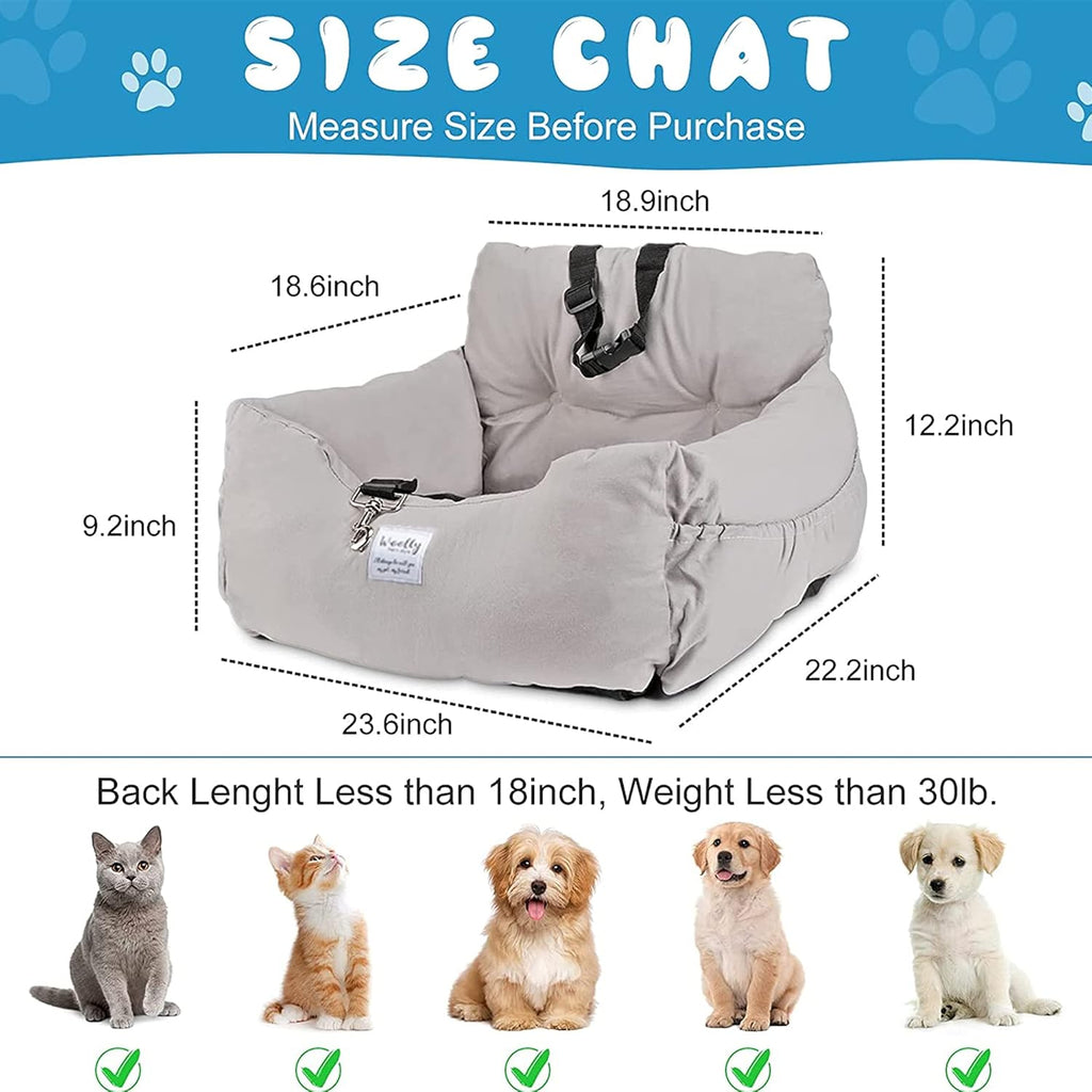 Dog Car Seat with Storage, Midium Grey Z5756