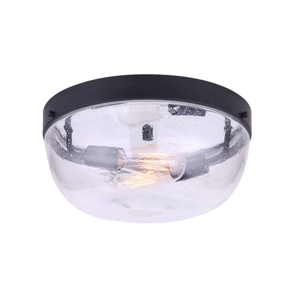 Matte Black 2 Bulb Flush Mount Ceiling Light E598