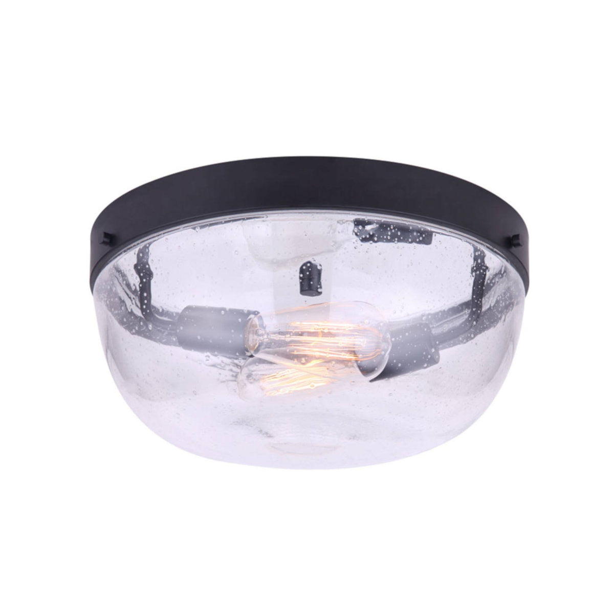 Matte Black 2 Bulb Flush Mount Ceiling Light E598