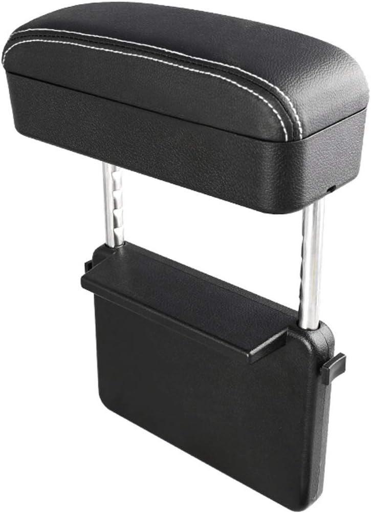 Armrest Cushion Box Protector for Universal Auto Car Center Console Armrest Extender Elbow Forearm Wrist Rest Support Adjustable Height Comfort Pads with Black Line K7636