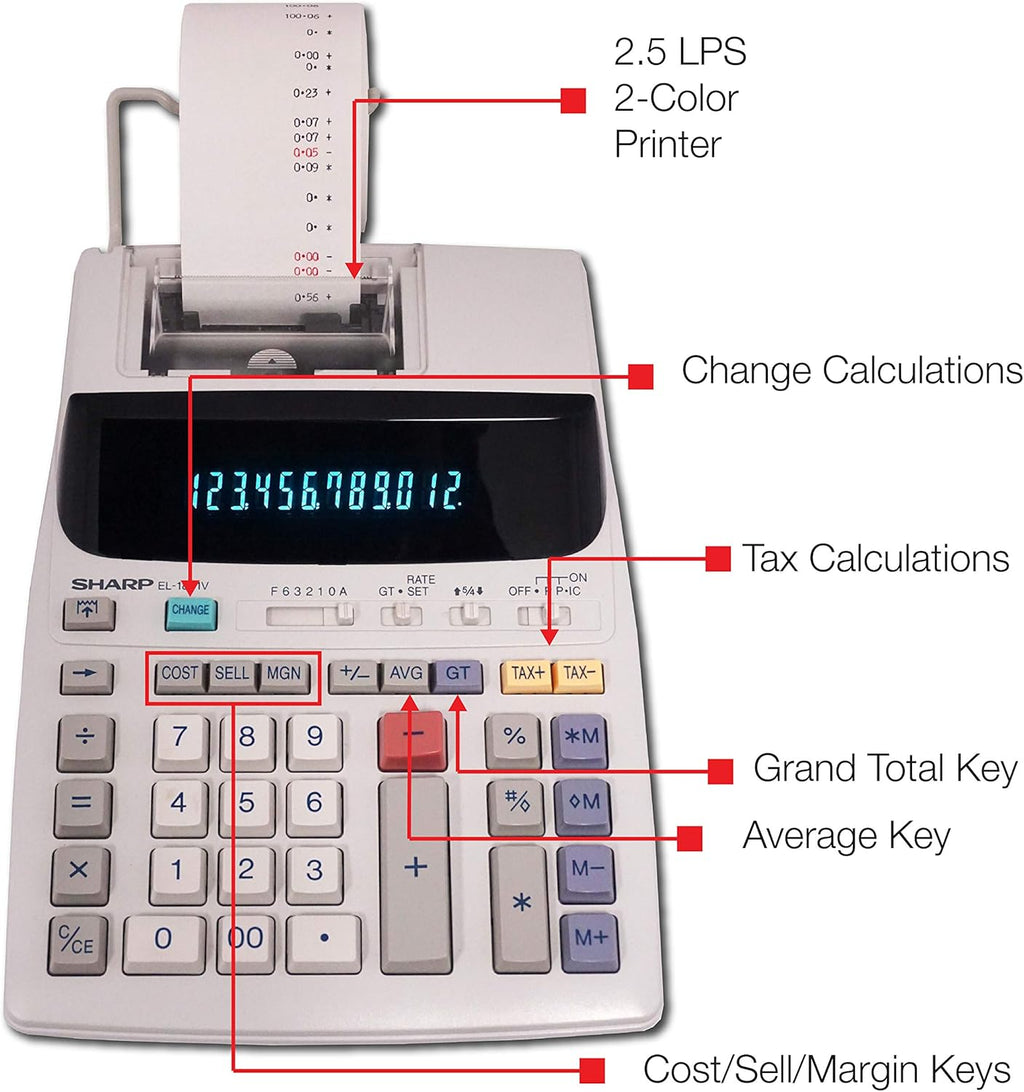 Two-Color Printing Calculator 4 Black/Red Pack of 2 L60738
