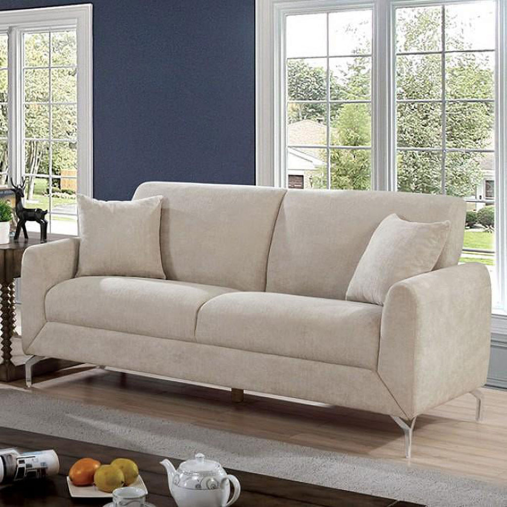 Light Gray Linen-like Fabric Living Room Set 3pcs J935038