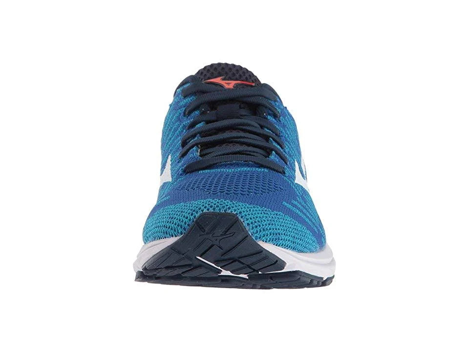 Men's Waveknit R2 Running Shoe, Nautical Blue-Red Orange, Size 8 J81699