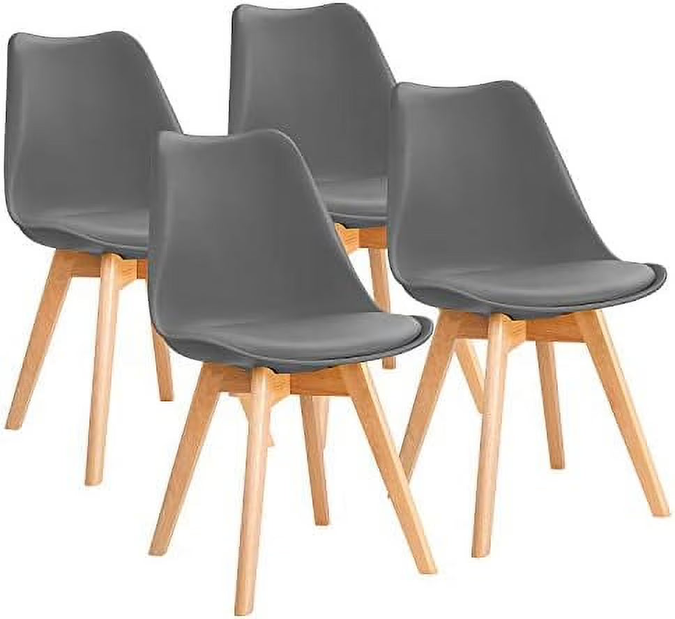 Upholstered Side Dining Chairs with Wood Leg and Soft Padded Cushion Z24832