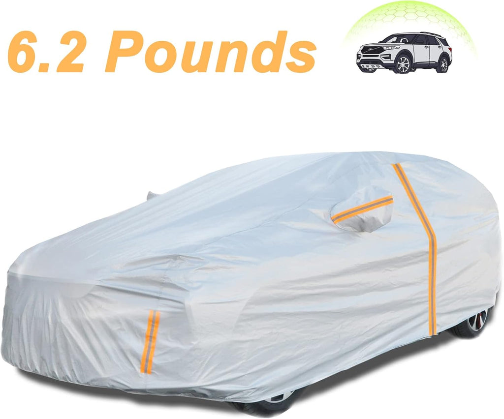 6 Layers Waterproof Cotton Car Cover with Zipper P8411
