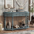 Retro Curved Console Table with 2 Top Drawers and Solid Wooden Frame K1074