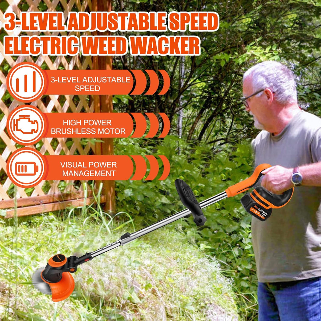 Cordless Electric Weed Trimmer with Power Display X63451