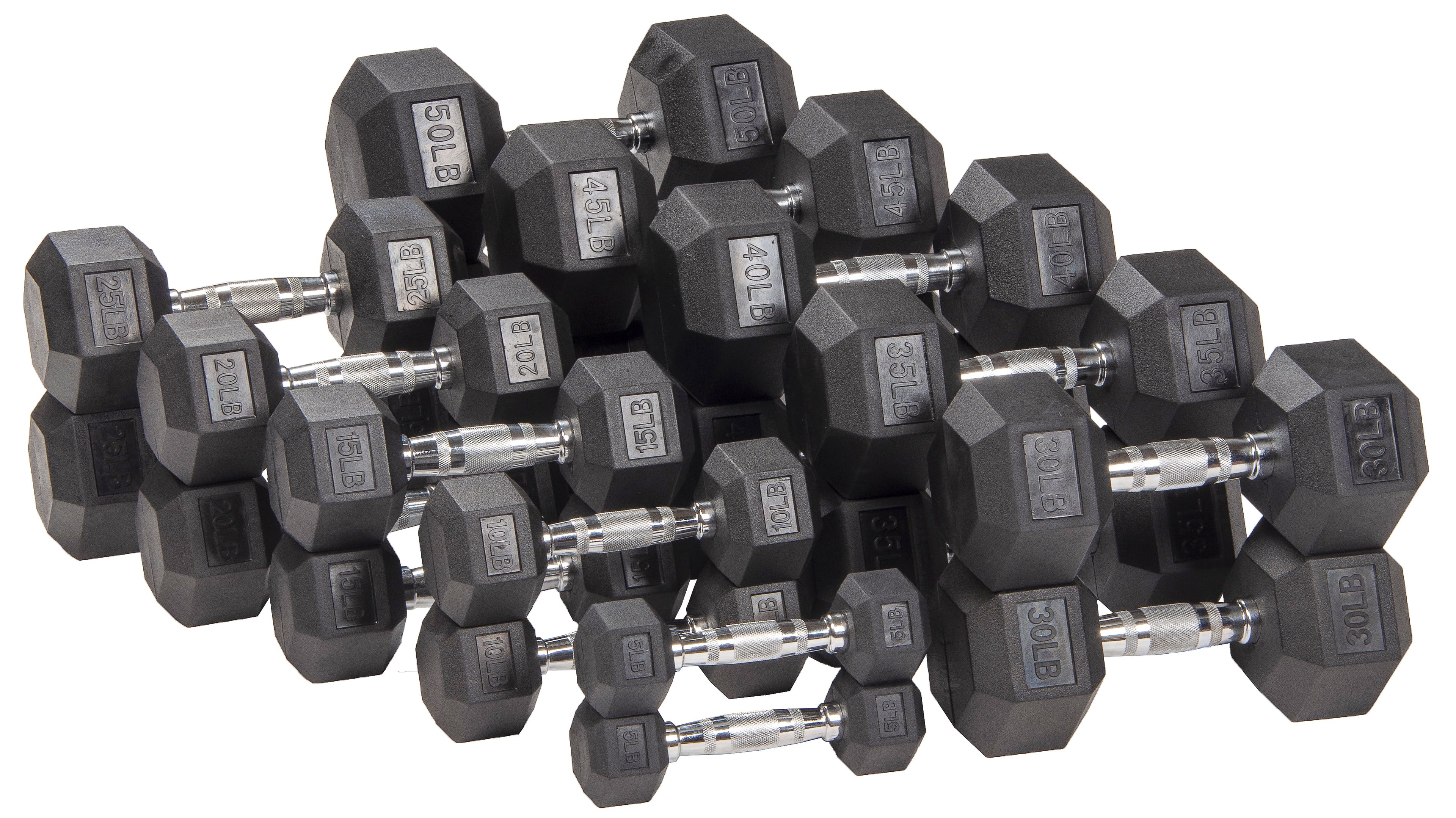 Rubber Encased Hex Dumbbell, 40LBs, Single W51385