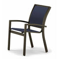 Stacking Patio Dining Chair Textured Beachwood Navy B8418