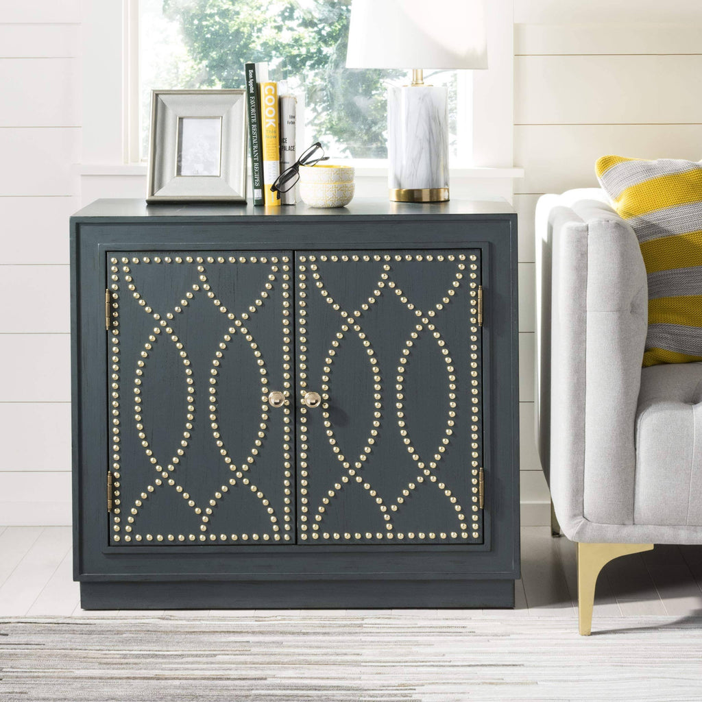 2 Door Steel Teal Gold Chest L927