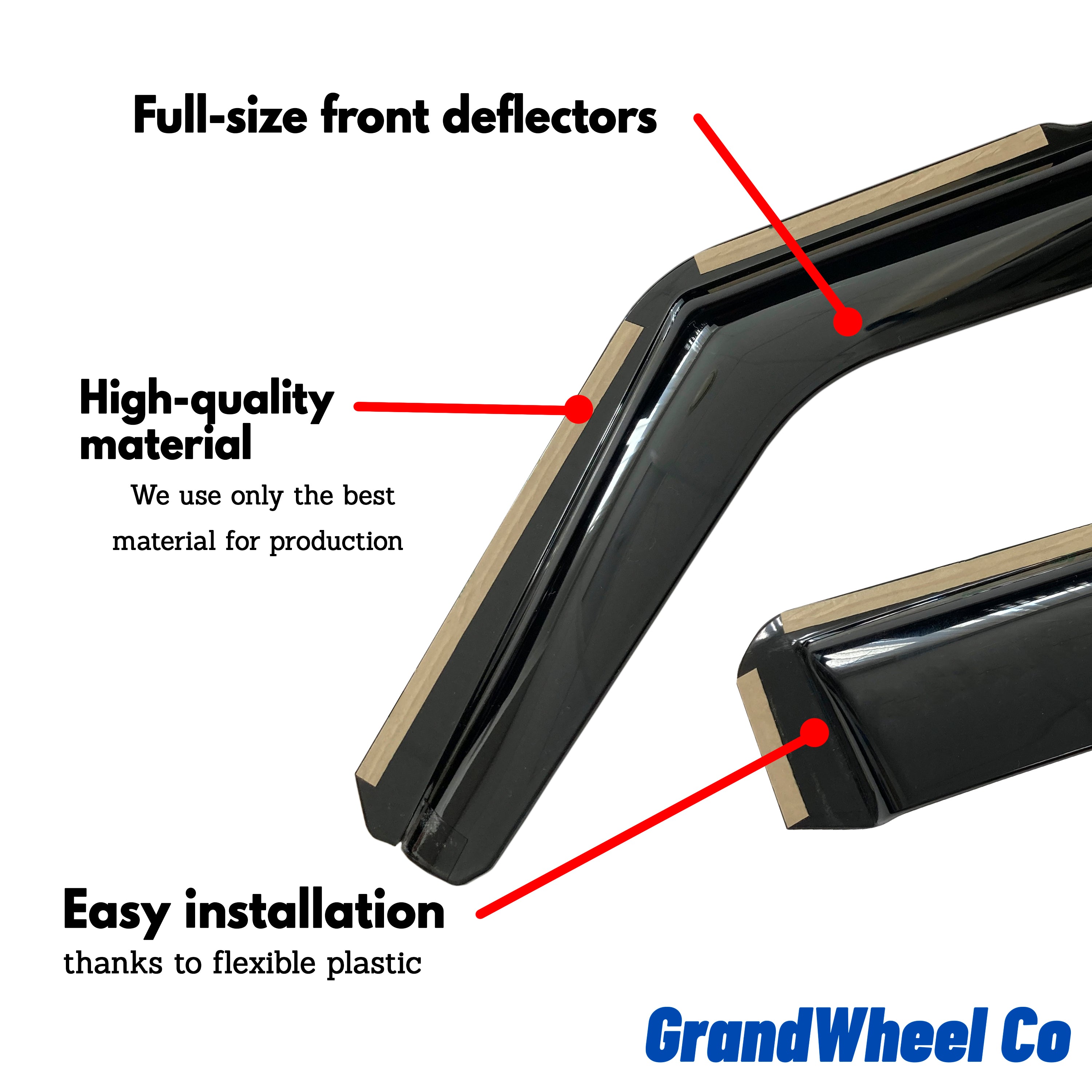 Smoke Tinted In-channel Side Window Vent Visor Deflectors Rain Guards 2pcs M6254