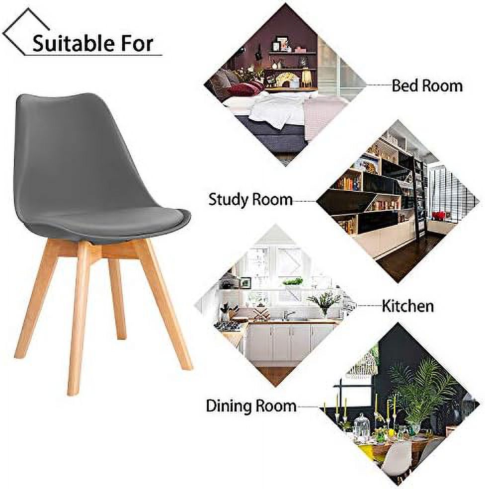 Upholstered Side Dining Chairs with Wood Leg and Soft Padded Cushion Z24832