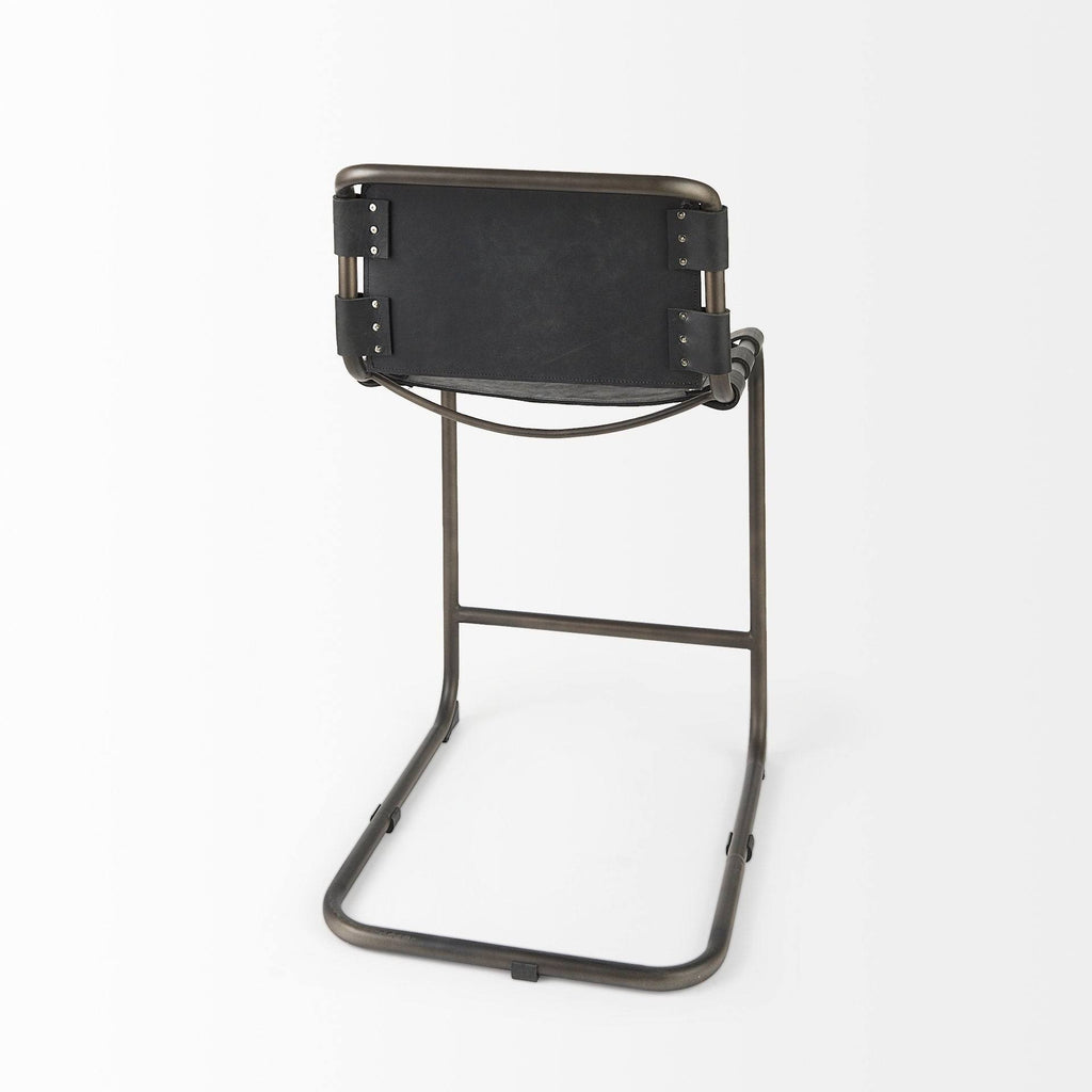 Black Leather Counter Stool D69860