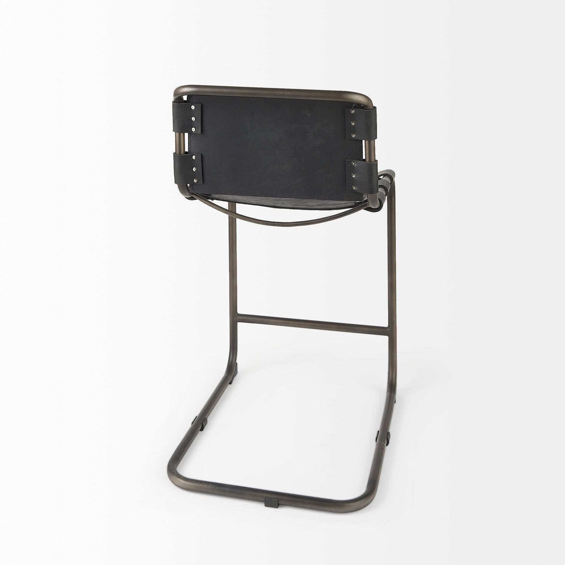 Black Leather Counter Stool D69860