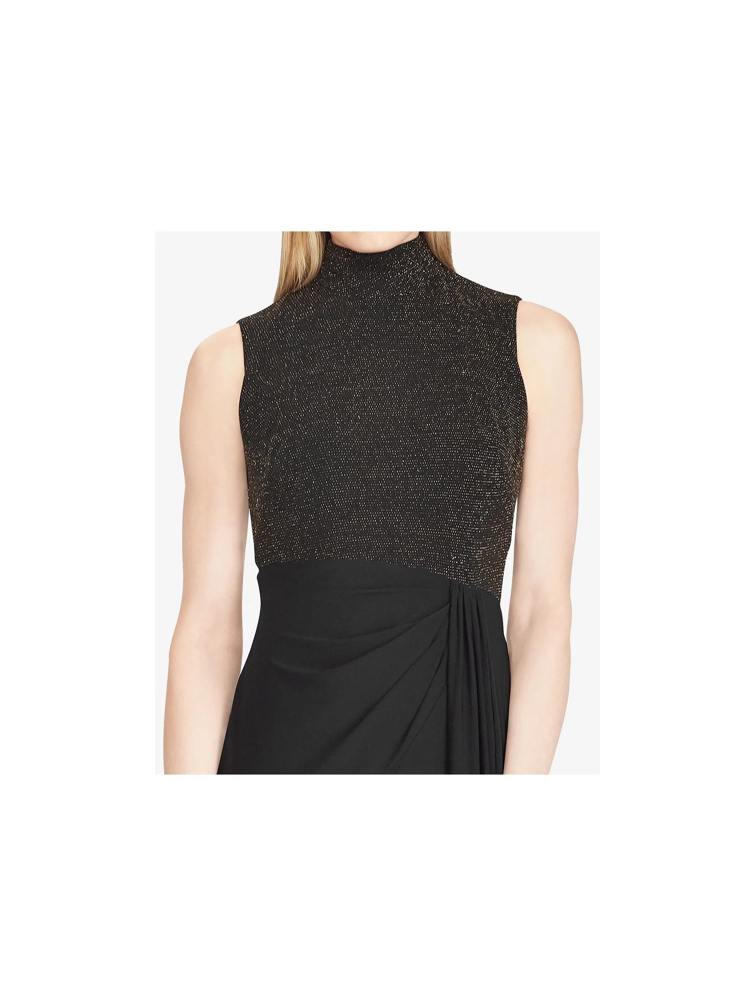 Black Sleeveless Turtle Neck Maxi Dress F7051
