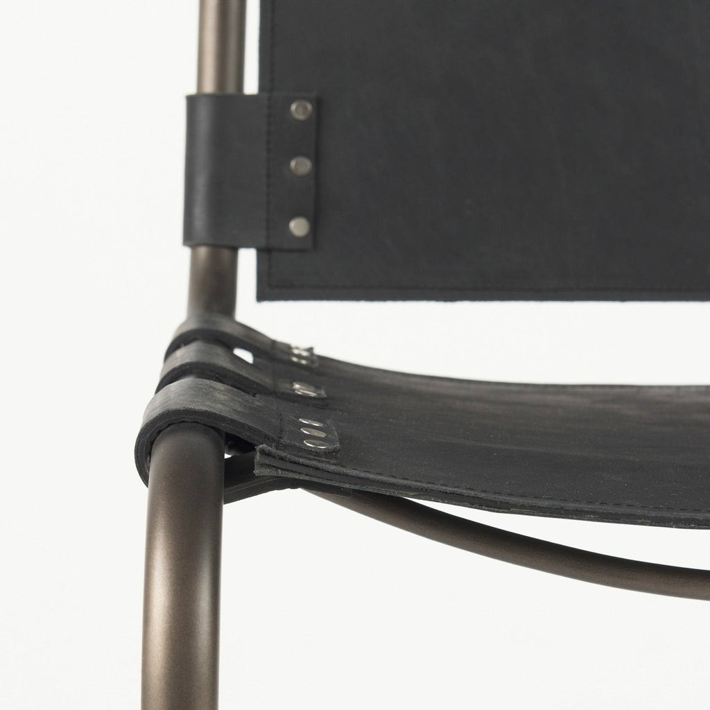 Black Leather Counter Stool D69860