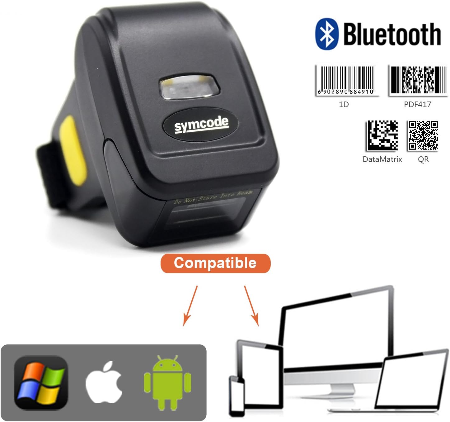 2D Bluetooth Ring Barcode Scanner M667