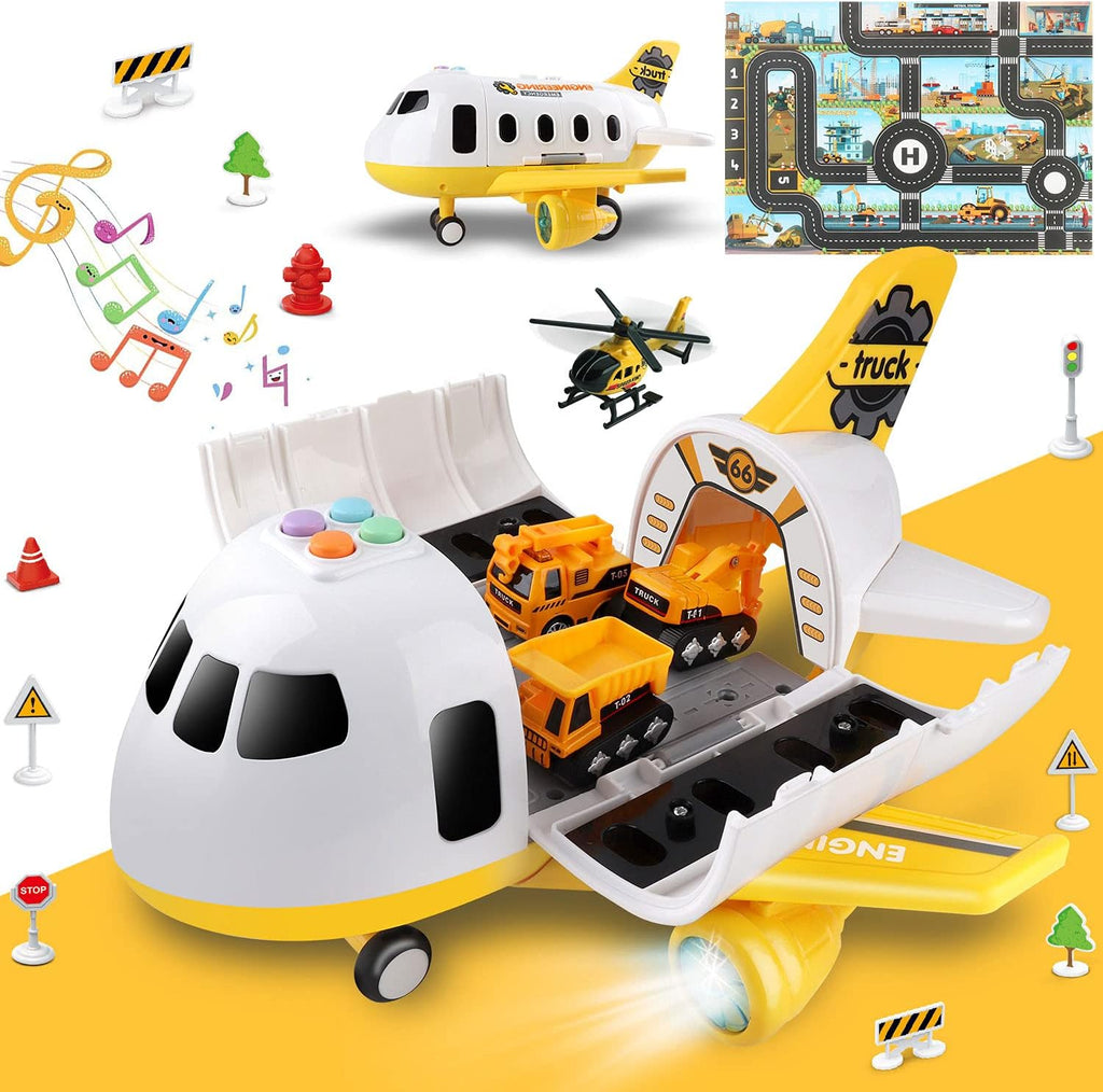 Alloy Metal Construction Toy Airplane Set with Play Mat W788132