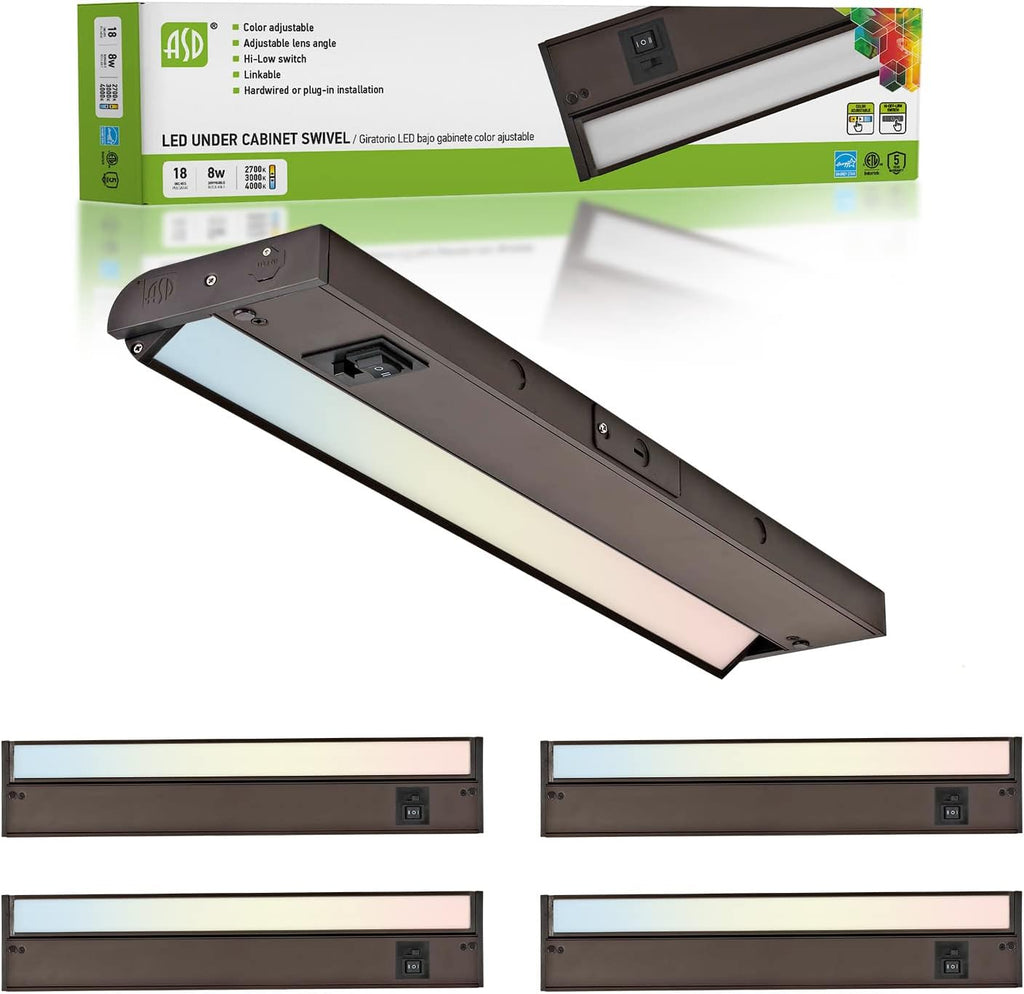 Oil Rubbed Bronze LED Under Cabinet Lighting, 24 Inch, 4 Pack N573613