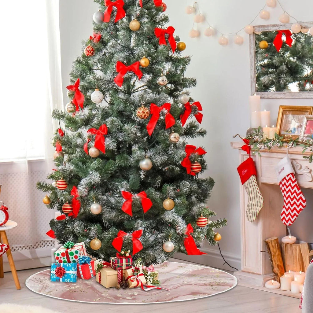 Rose Gold Marble Christmas Tree Skirt P3140