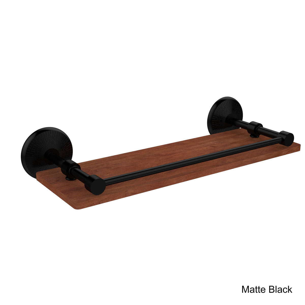 16 inch Solid Ironwood Shelf with Gallery Rail S342828