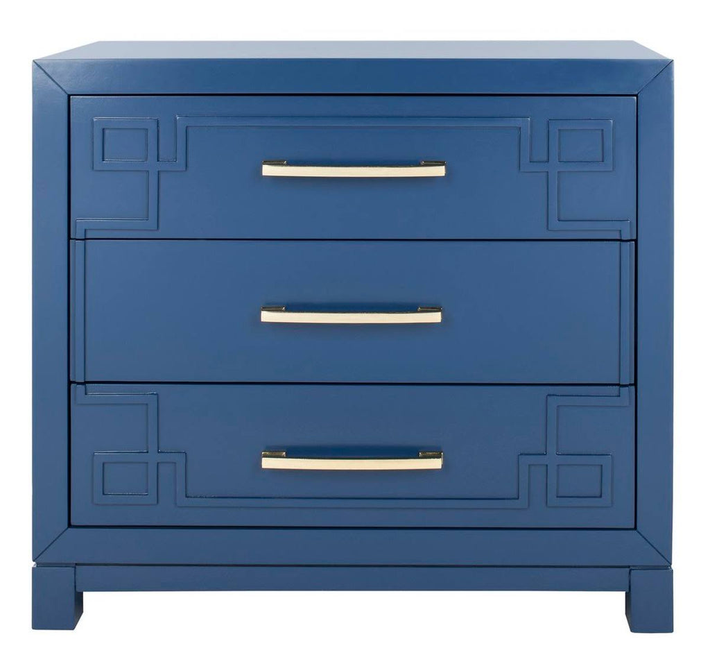 Blue/Gold 3 Drawer Chest H353