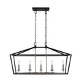 Black and Polished Chrome 5-Light Caged Island Chandelier F730