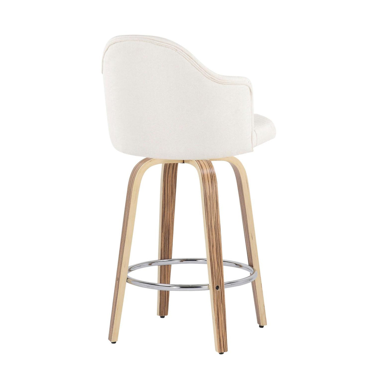 Fabric Counter Stools, Cream/Zebra, Set Of 2 R5111