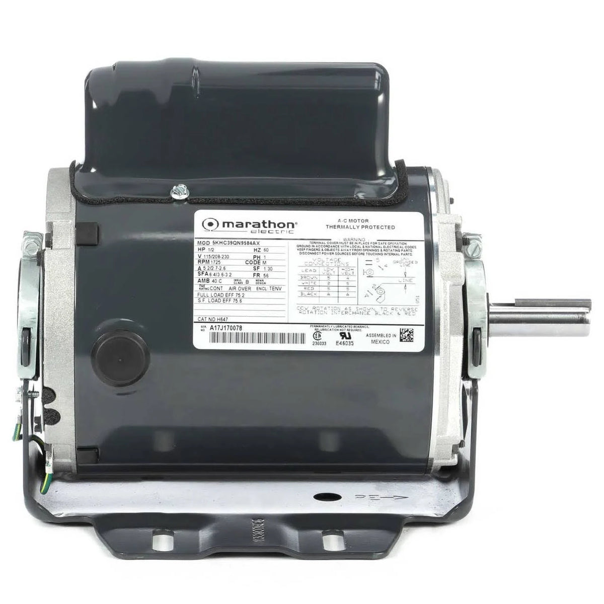 1/2 HP General Purpose Farm Duty Motor, 1 Phase, 1800 RPM Q7200
