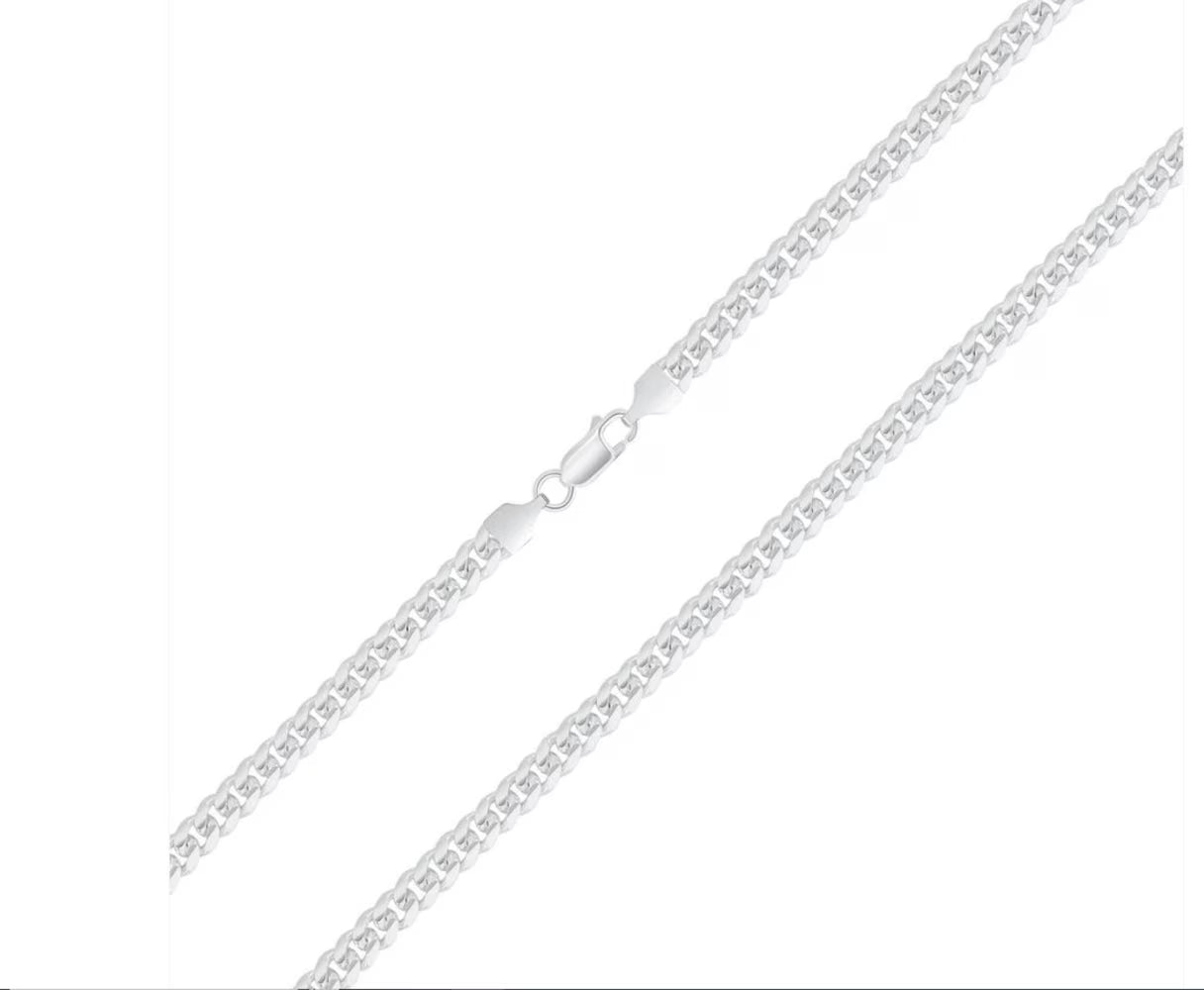Solid 925 Sterling Silver Miami Cuban Link Chain Necklace 3mm 20 in X403