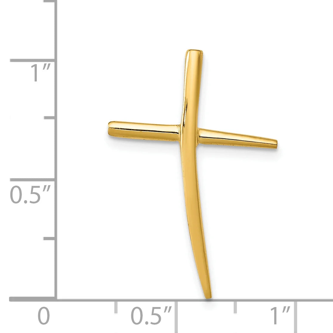 14 Karat Yellow Gold Polished Cross Pendant with 18-inch Chain H9500